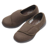 徳武産業 介護シューズ かるっふわっウォークラメ M~LL 両足 3E 外出用 ブラウンM 410207 1個（直送品）