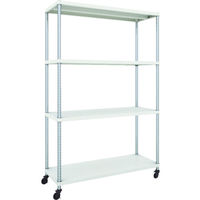 TRUSCO スチールラック フェニックスラック 1200X450 4段 U車輪付 W色 抗菌粉体塗装 PER-6444-U125-W（直送品）