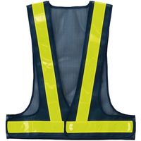 岡潮 差し替え式反射ベスト/安全ベスト 紺×黄 5546 1着 579-2131（直送品）
