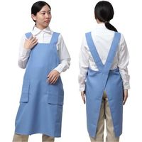 岡潮 ワンステップエプロン (ポリエステル100%) 8127 サックス色 1着 612-6127（直送品）