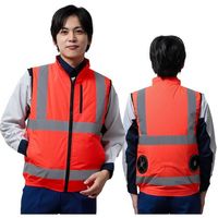 岡潮 高視認性空調安全ベスト(ウェアのみ) 30225 蛍光レッド6L 30225-6L 1着 650-2073（直送品）