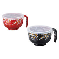 カノー フタ付らくらく汁椀ペア 桜(黒・朱) 78844 1セット(2個組)（直送品）