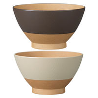 カノー やさしい彩り 飯椀2P くるみ・きなり 81775 1セット(2個入)（直送品）