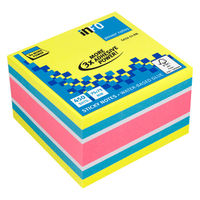 キューブ 75×75mm 4色 450枚入 ブリリアントイエロー、ブリリアントブルー、ブリリアントピンク、ホワイト 5654-51-PN（直送品）