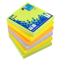 カラーミックス 75×75mm 4色 100枚×6冊入 レモングリーン、サンイエロー、バイオレット、オレンジ 5854-76（直送品）