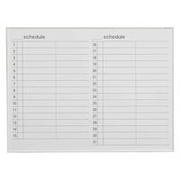 馬印 アルミフレーム 壁掛ホーローホワイトボード スケジュール横罫 1210×910 MR34Y 1枚（直送品）