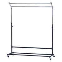 【軒先渡し】林製作所 コートハンガー 幅1300×奥行500×高さ1200～1600mm ブラック×シルバー 1台（直送品）