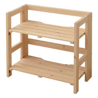 YAMAZEN 天然木パタパタラック 2段 幅600×奥行290×高さ560mm ナチュラル TNP-2(NA) 1台（直送品）