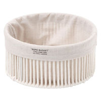 ロープ収納ボックス ラウンド(M) アイボリー LAKOLE/ラコレ