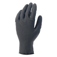 カヴァーワーク ディスポーザー手袋50枚入 厚手タイプ すべり止め加工 ブラック S FT-382110-S 1セット(10箱)（直送品）