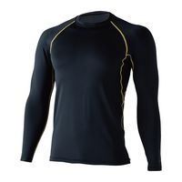 TS DESIGN マイクロフリースロングスリーブシャツ ブラック×ゴールド L 8625-99-L 1セット(3枚)（直送品）