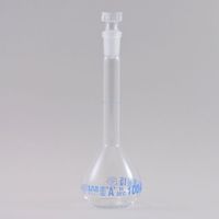 Isolab メスフラスコ(白) ガラス栓付 100mL imf100gs 1セット(2個)（直送品）