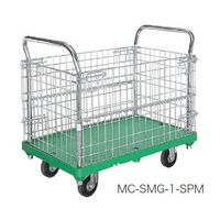 シシクSISIKUアドクライス 運搬台車 MCーSMGー1ーSPM ハンドル両袖固定 網かご付 1ケ（直送品）