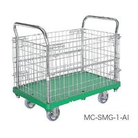 シシクSISIKUアドクライス 運搬台車 MCーSMGー1ーAI ハンドル両袖固定 網かご付 1ケ（直送品）