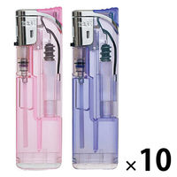 ライター 2本パック スライド電子ライター 色アソート CR対応 ST-2 1セット（1個（2本パック）×10） 防災用品 東海