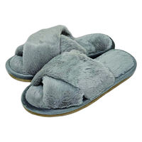 【スリッパ】オクムラ ウサギファークロススリッパ M グレー（直送品）