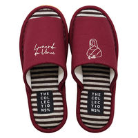 【スリッパ】オクムラ 西洋絵画刺繍外縫い M レッド（直送品）