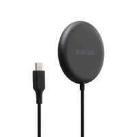 ワイヤレス充電器 Qi2 25W マグネット式 USB-Cケーブル一体1.5m ブラック EC-MA11BK エレコム 1個（直送品）