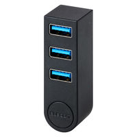 USBハブ タイプC直挿し USB-A×3ポート コンパクト 回転コネクタ ブラック U3HC-R030EBK エレコム 1個（直送品）