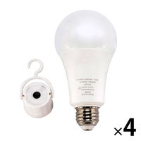 防災電球 4個 防災グッズ STAR LIGHT PSE認証 蓄電型 LED 電球 60W相当 SK-DPLB800NWE26 星光商事（直送品）