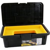 藤原産業 SK11 ツールボックス W380×D220×H140mm コの字型トレー付 FTBーA380BK 1セット(3個)（直送品）