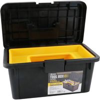 藤原産業 SK11 ツールボックス W380×D220×H190mm コの字型トレー付 FTBー380BK 1セット(3個)（直送品）