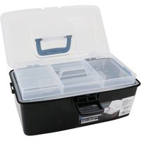 藤原産業 SK11 ツールボックス W337×D196×H159mm 2段式トレー付 FOBー340BK 1セット(3個)（直送品）