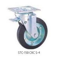 ナンシン 汎用キャスター自在旋回ストッパー付タイプ 125mmゴム(B入)車輪付 STCー125CBCSー4 1セット(8個)（直送品）
