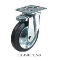 ナンシン 汎用キャスター自在旋回ストッパー付タイプ 125mmゴム(B入)車輪付 STCー125CBCSー8 1セット(8個)（直送品）