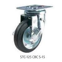 ナンシン 汎用キャスター自在旋回ストッパー付タイプ 125mmウレタン(B入)車輪付 STCー125GNUSー15 1セット(8個)（直送品）