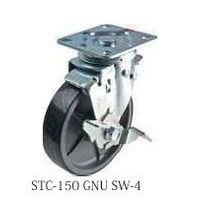 ナンシン 汎用キャスター自在ストッパー付タイプ 150mmゴム車輪付 STCー150CNCSWー4 1セット(8個)（直送品）