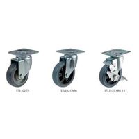 ナンシン 微音キャスター自在ストッパー付タイプ 125mmエラストマー(B入)車輪付 STLSー125PBSー2 1セット(10個)（直送品）