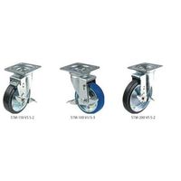 ナンシン 産業用キャスター自在ストッパー付タイプ 130mmウレタン(B入)車輪付 STMー130VUBWー3 1セット(8個)（直送品）