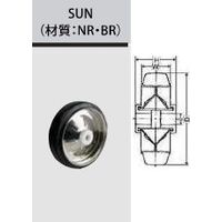ナンシン ゴム車輪SUNシリーズ150mm SUNー150 1セット(15個)（直送品）