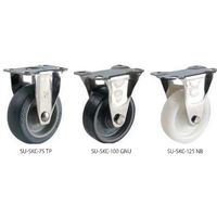 ナンシン ステンレスキャスター固定タイプ 100mmエラストマー(B入)車輪付 SUーSKCー100TR 1セット(15個)（直送品）