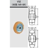 ナンシン ゴム車輪VSEシリーズ200mm VSEー200 1セット(8個)（直送品）