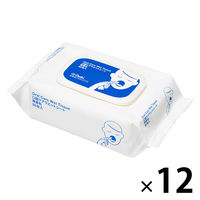 口腔ケアウエットシート 無香料 ノンアルコール ふた付 厚手 80枚入 1ケース（12個入）歯みがきティッシュ ポップアップ 介護 オリジナル