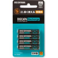 アイリスオーヤマ ビックキャパ リチャージ 単4形ニッケル水素電池 4本パック BCR-S4MH/4B 1パック（直送品）