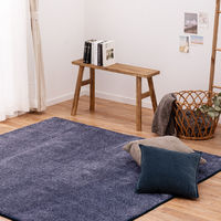 萩原 カラーが選べるふっくら抜染ラグ ノーマ 1850×1850mm ネイビー 240629721 1枚（直送品）