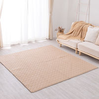 萩原 もちもち素材のキルトラグ フラン 1850×2400mm ベージュ 240630202 1枚（直送品）