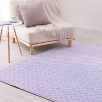 萩原 もちもち素材のキルトラグ フラン 1300×1850mm パープル 240630220 1枚（直送品）