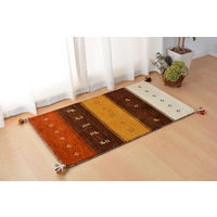 萩原 ウール素材でふっくら贅沢な踏み心地 ギャッベラグ LORRI BUFF 600×900mm A1 270069220 1枚（直送品）