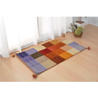 萩原 ウール素材でふっくら贅沢な踏み心地 ギャッベラグ LORRI BUFF 600×900mm A2 270069320 1枚（直送品）