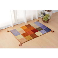 萩原 ウール素材でふっくら贅沢な踏み心地 ギャッベラグ LORRI BUFF 700×1200mm A2 270069330 1枚（直送品）