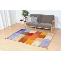 萩原 ウール素材でふっくら贅沢な踏み心地 ギャッベラグ LORRI BUFF 2000×2000mm A2 270069360 1枚（直送品）