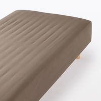 無印良品 再生ポリエステル　乾きやすい　ボックスシーツ Ｓ １００×２００×１８‐２８ｃｍ用 ブラウン  良品計画