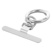 iPhone/スマートフォン対応 「STRAP SHEET」挟み込みシート リング付き360度回転ステンレスタイプ シルバー（直送品）