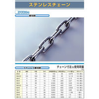 ひめじや ステンレスチェーン 雑用鎖 SW4×30m 屋外用 連結 固定 DIY 業務用 1100100014322 1本（直送品）