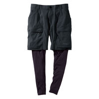 村上被服 フェイクレイヤードハーフパンツ SS(70) ブラック 6184-20-SS(70)(2枚入) 1セット(2枚入)（直送品）