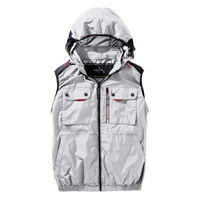 村上被服 ミドルファンフードベスト M シルバーグレー V1129-39-M(2枚入) 1セット(2枚入)（直送品）